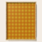 Gingham Check Pattern in Mustard Orange Yellow Serving Tray Gallery Image 1