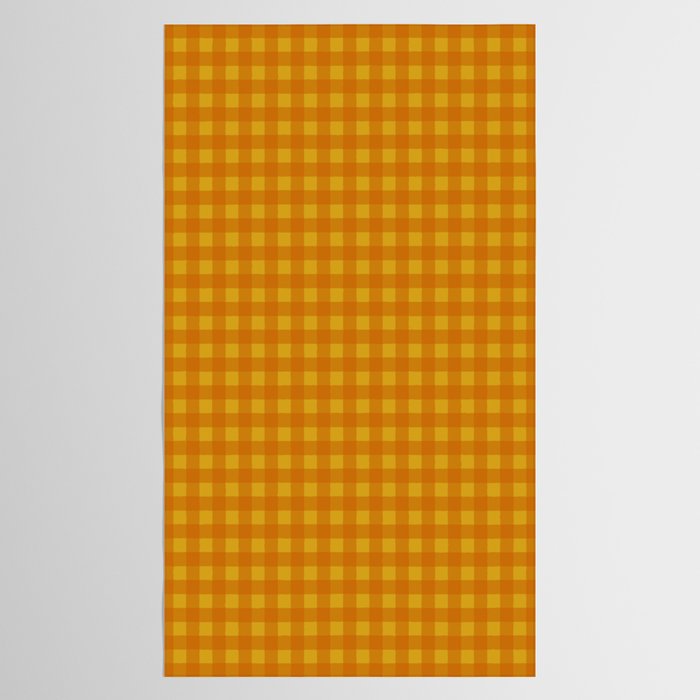 Gingham Check Pattern in Mustard Orange Yellow Tablecloth Gallery Image 2
