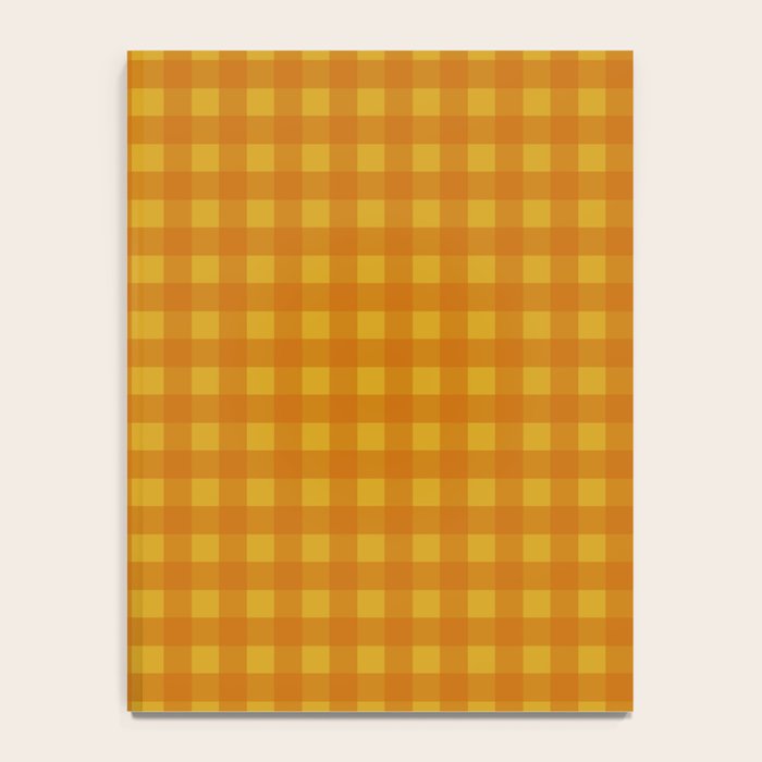 Gingham Check Pattern in Mustard Orange Yellow Notebook Gallery Image 4