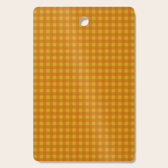 Gingham Check Pattern in Mustard Orange Yellow Cutting Board Gallery Image 1