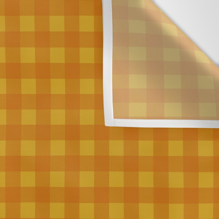 Gingham Check Pattern in Mustard Orange Yellow Wall Tapestry Gallery Image 3