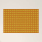 Gingham Check Pattern in Mustard Orange Yellow Welcome Mat Gallery Image 1