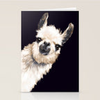 Sneaky Llama in Black Stationery Card Gallery Image 2
