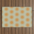 Boho Summer Sun Pattern VIII Sage and Orange Outdoor Rug Gallery Image 1