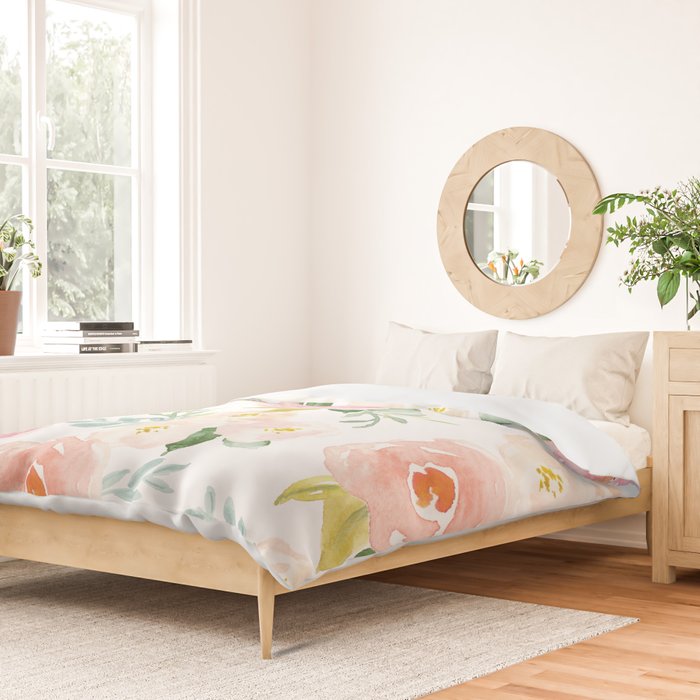 Sweet Pink Blooms (Floral 02) Duvet Cover Gallery Image 2