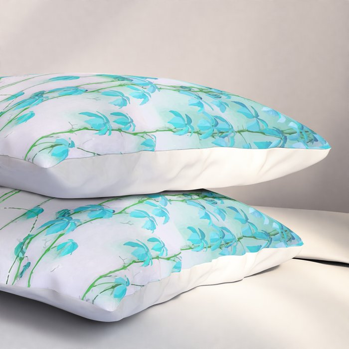 Average Absence, Botanical Minimal Nature Creepers Plants, Tropical Watercolor Bohemian Painting Pillow Sham Gallery Image 3