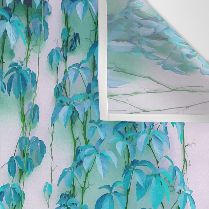 Average Absence, Botanical Minimal Nature Creepers Plants, Tropical Watercolor Bohemian Painting Wall Tapestry Gallery Image 3