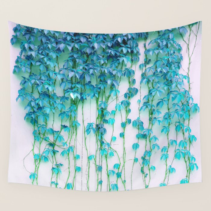 Average Absence, Botanical Minimal Nature Creepers Plants, Tropical Watercolor Bohemian Painting Wall Tapestry Gallery Image 4