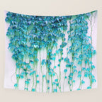 Average Absence, Botanical Minimal Nature Creepers Plants, Tropical Watercolor Bohemian Painting Wall Tapestry Gallery Image 4