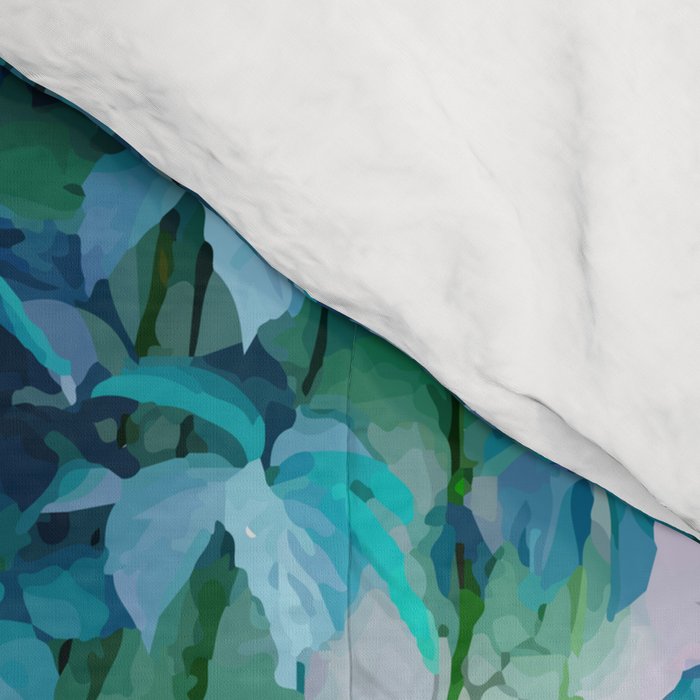 Average Absence, Botanical Minimal Nature Creepers Plants, Tropical Watercolor Bohemian Painting Comforter Gallery Image 4