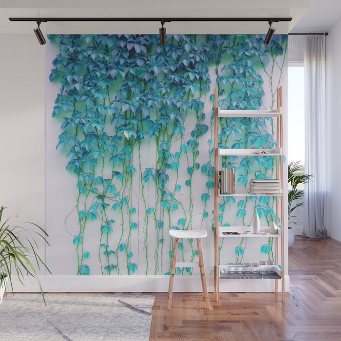 Average Absence, Botanical Minimal Nature Creepers Plants, Tropical Watercolor Bohemian Painting Wall Mural Gallery Image 1