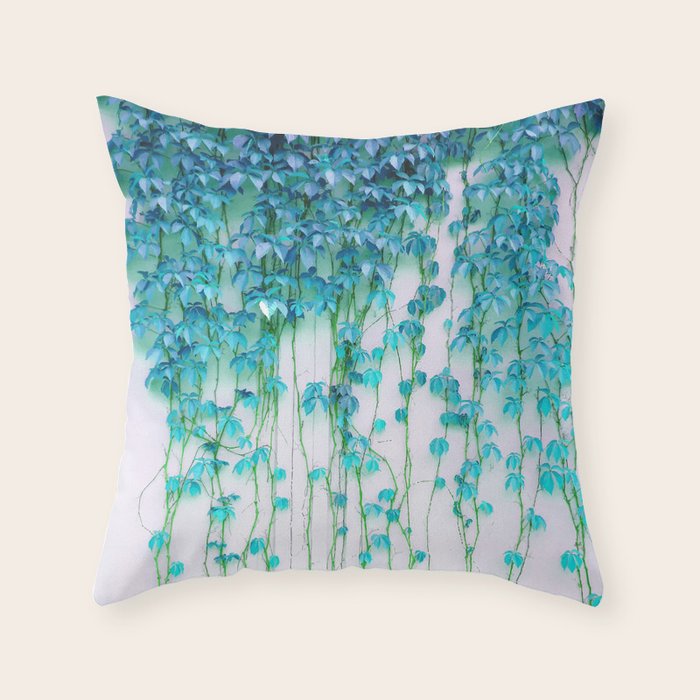 Average Absence, Botanical Minimal Nature Creepers Plants, Tropical Watercolor Bohemian Painting Throw Pillow Gallery Image 6