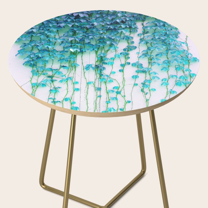 Average Absence, Botanical Minimal Nature Creepers Plants, Tropical Watercolor Bohemian Painting Side Table Gallery Image 2