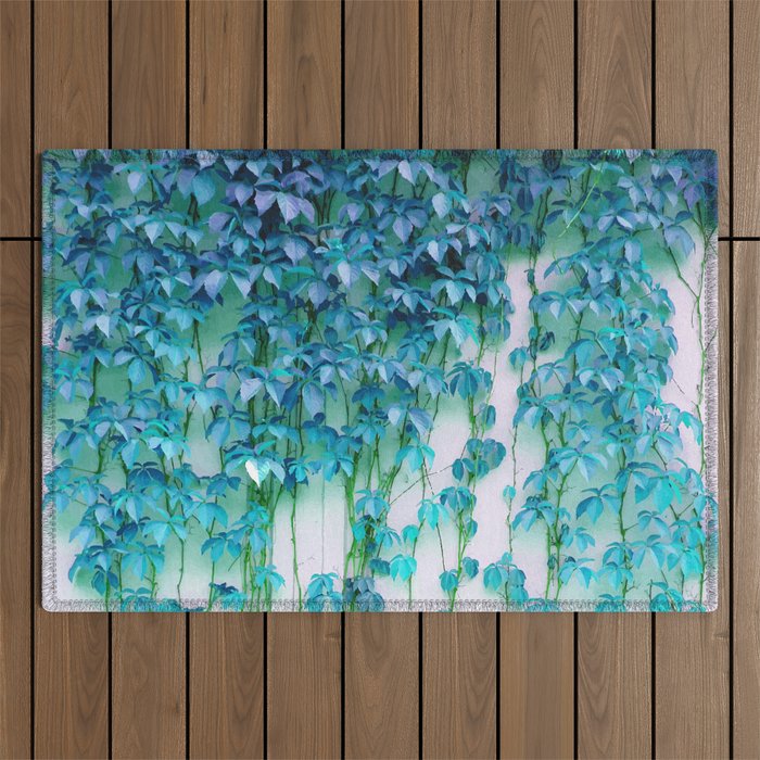 Average Absence, Botanical Minimal Nature Creepers Plants, Tropical Watercolor Bohemian Painting Outdoor Rug Gallery Image 1
