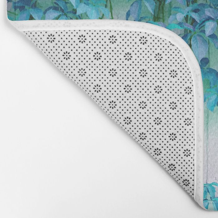 Average Absence, Botanical Minimal Nature Creepers Plants, Tropical Watercolor Bohemian Painting Bath Mat Gallery Image 2
