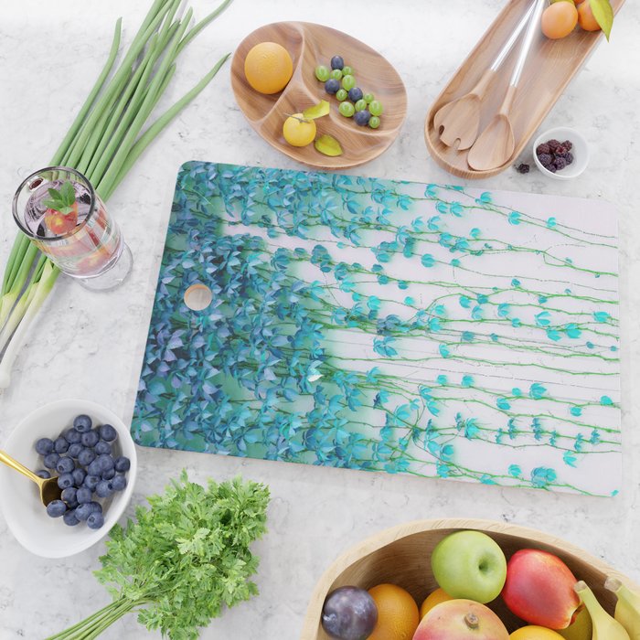 Average Absence, Botanical Minimal Nature Creepers Plants, Tropical Watercolor Bohemian Painting Cutting Board Gallery Image 2