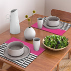 Hot Pink Magenta and Black and White Stripe Placemat Gallery Image 2