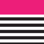 Hot Pink Magenta and Black and White Stripe Coffee Mug Gallery Image 2