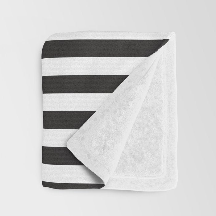 Hot Pink Magenta and Black and White Stripe Throw Blanket Gallery Image 3