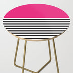 Hot Pink Magenta and Black and White Stripe Side Table Gallery Image 2
