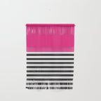 Hot Pink Magenta and Black and White Stripe Wall Hanging Gallery Image 1