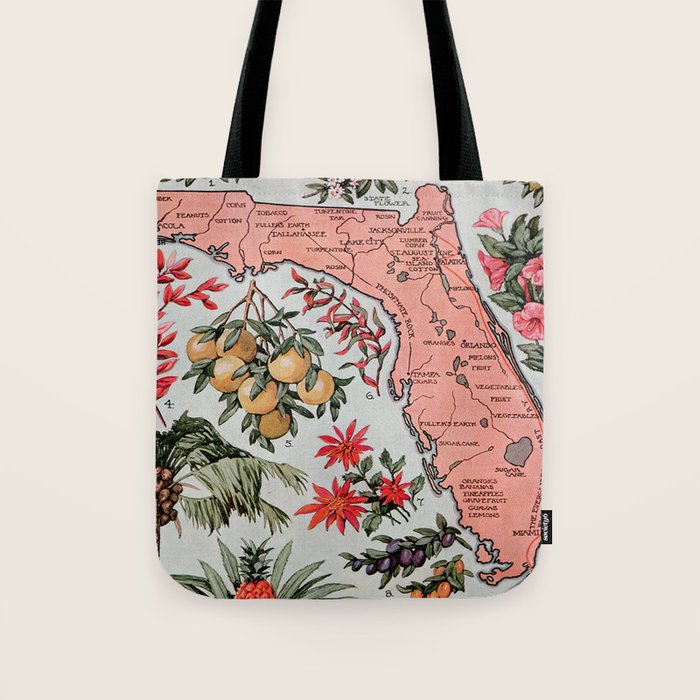 Vintage Map of Florida (1917) Tote Bag Gallery Image 1