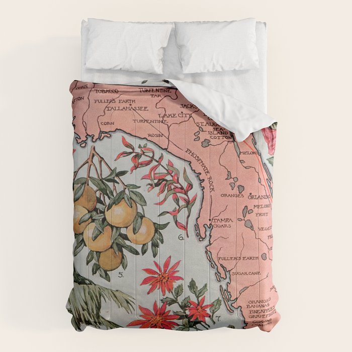 Vintage Map of Florida (1917) Comforter Gallery Image 6