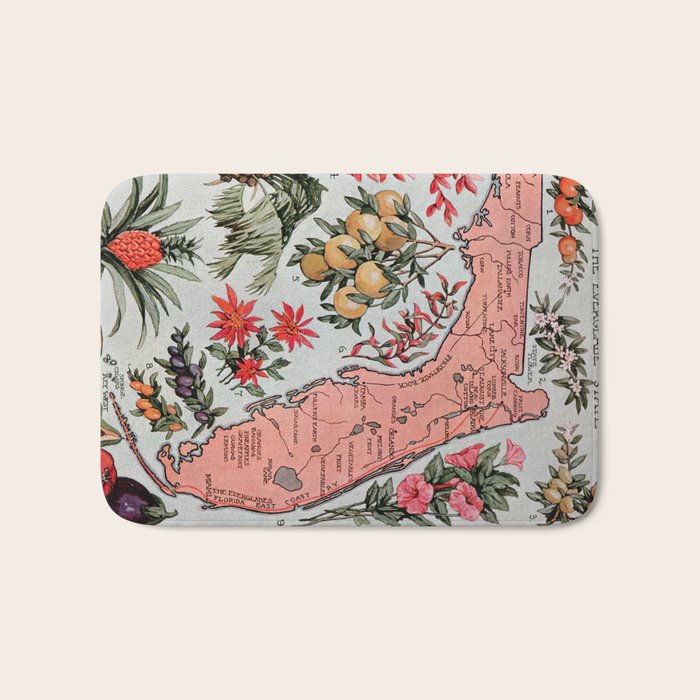 Vintage Map of Florida (1917) Bath Mat Gallery Image 1