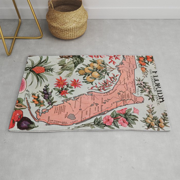 Vintage Map of Florida (1917) Rug Gallery Image 1