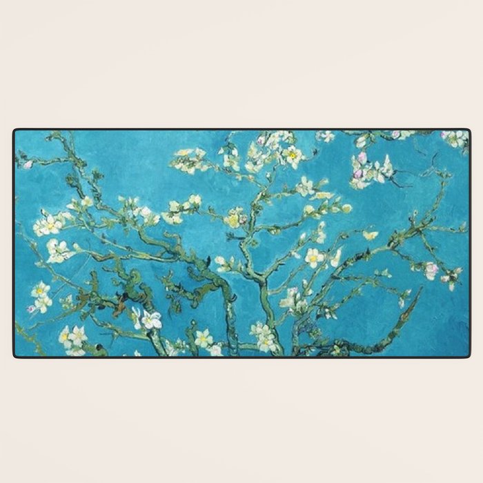 Vincent van Gogh Blossoming Almond Tree (Almond Blossoms) Light Blue Desk Mat Gallery Image 3