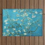 Vincent van Gogh Blossoming Almond Tree (Almond Blossoms) Light Blue Outdoor Rug Gallery Image 1