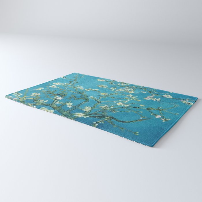 Vincent van Gogh Blossoming Almond Tree (Almond Blossoms) Light Blue Rug Gallery Image 3