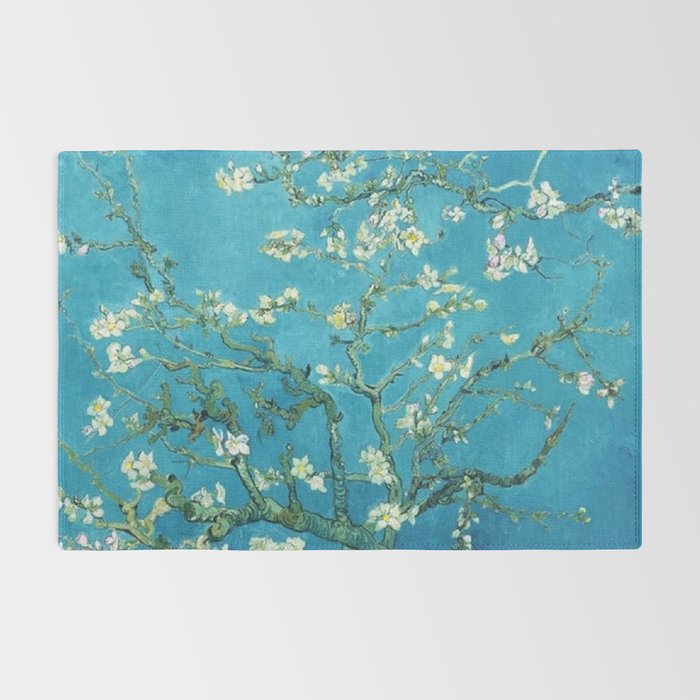 Vincent van Gogh Blossoming Almond Tree (Almond Blossoms) Light Blue Rug Gallery Image 2