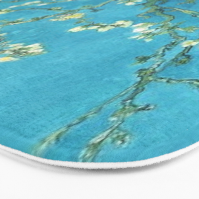 Vincent van Gogh Blossoming Almond Tree (Almond Blossoms) Light Blue Bath Mat Gallery Image 3