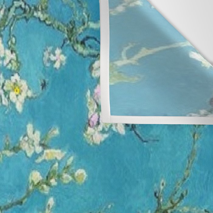 Vincent van Gogh Blossoming Almond Tree (Almond Blossoms) Light Blue Wall Tapestry Gallery Image 3