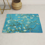 Vincent van Gogh Blossoming Almond Tree (Almond Blossoms) Light Blue Rug Gallery Image 1