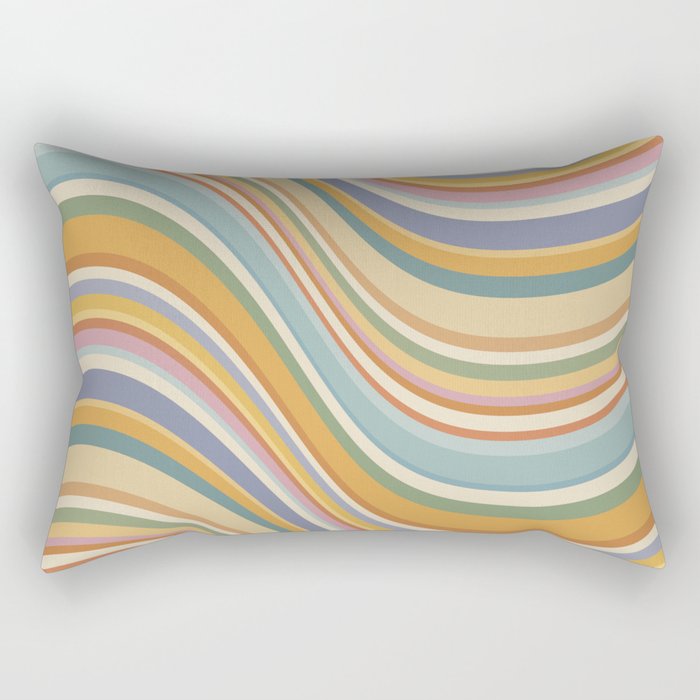 Wavy Stripes VI - Vintage Pastel Rectangular Pillow Gallery Image 2
