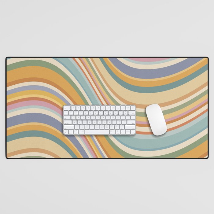 Wavy Stripes VI - Vintage Pastel Desk Mat Gallery Image 1