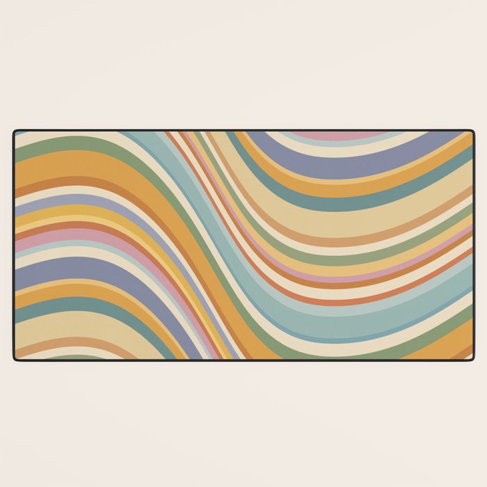 Wavy Stripes VI - Vintage Pastel Desk Mat Gallery Image 3