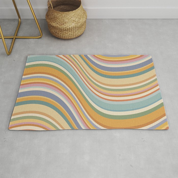 Wavy Stripes VI - Vintage Pastel Rug Gallery Image 1