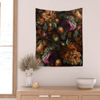 Enchanting Lush Baroque Midnight Flower Garden Wall Tapestry Gallery Image 2