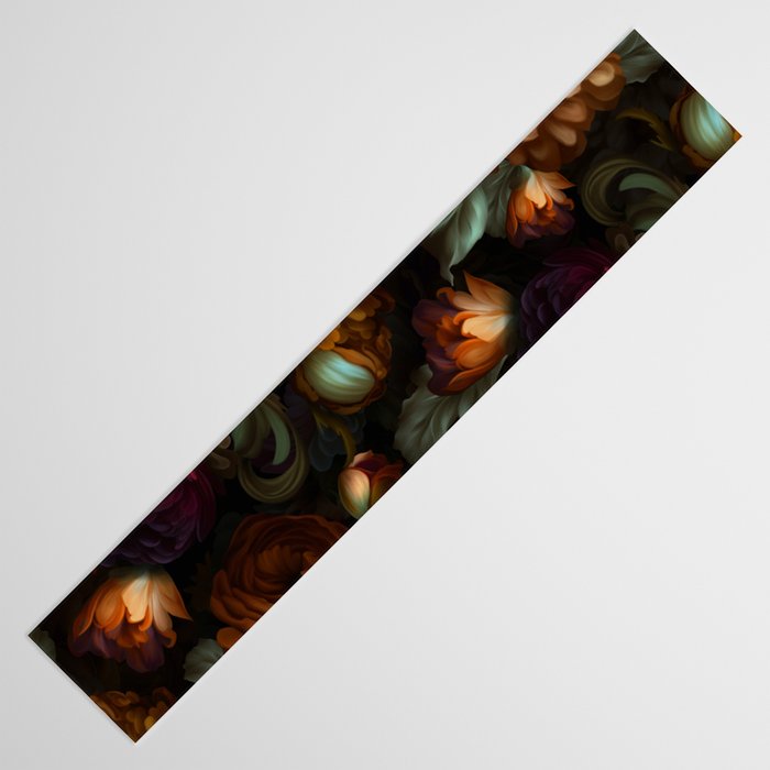 Enchanting Lush Baroque Midnight Flower Garden Table Runner Gallery Image 3