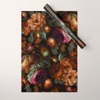 Enchanting Lush Baroque Midnight Flower Garden Wrapping Paper Gallery Image 1