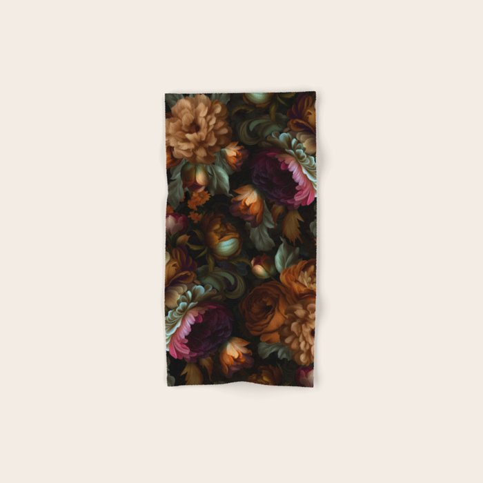Enchanting Lush Baroque Midnight Flower Garden Bath Towel Gallery Image 1