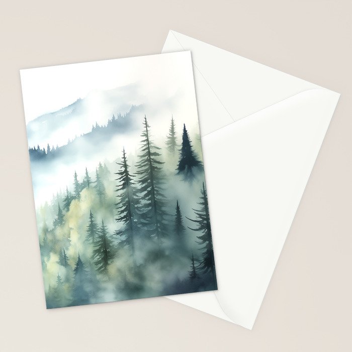 Treetops in the Mist Stationery Card Gallery Image 2