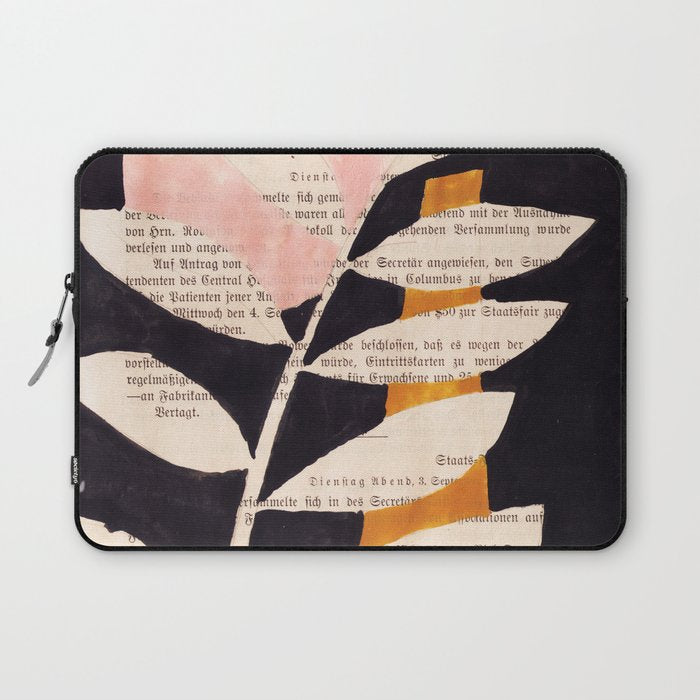Still life and Illustration: modern branch in mid century style Laptop Sleeve Gallery Image 1