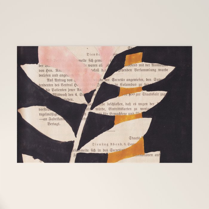 Still life and Illustration: modern branch in mid century style Welcome Mat Gallery Image 1