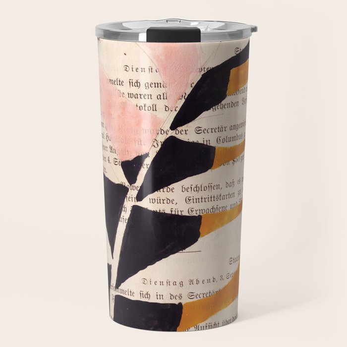 Still life and Illustration: modern branch in mid century style Travel Mug Gallery Image 1