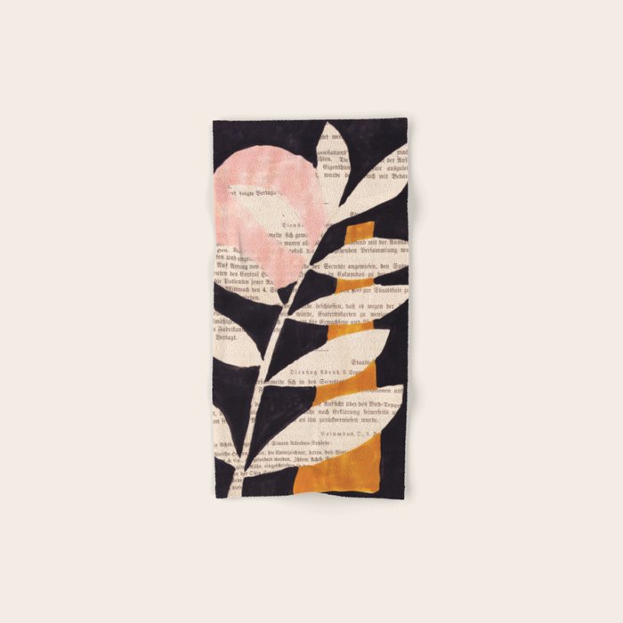 Still life and Illustration: modern branch in mid century style Towels Gallery Image 1
