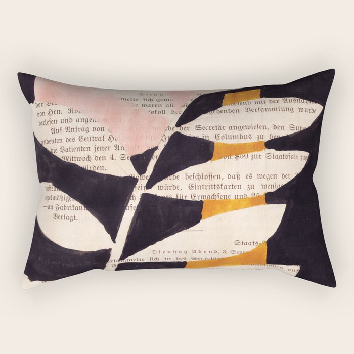 Still life and Illustration: modern branch in mid century style Rectangular Pillow Gallery Image 1